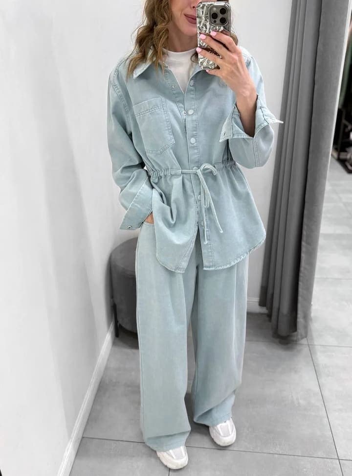 Костюм с брюками KangBrilliant 6185 denim с рубашкой