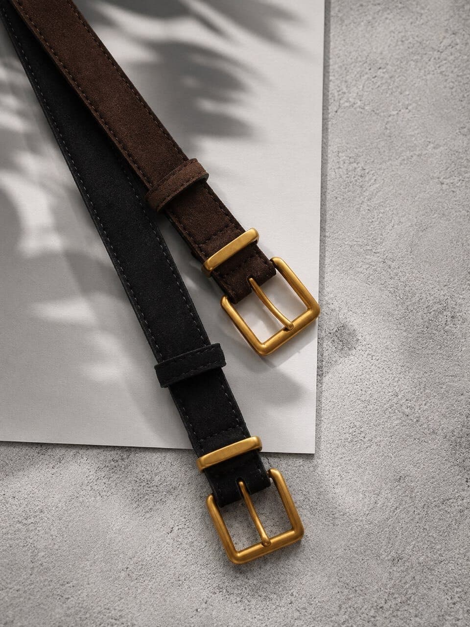 Ремень 88383 замшевый с квадратной пряжкой